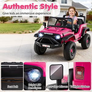24V Ride On Car for Kids with Parent Remote Control and Music-Pink