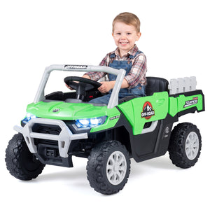 24V Ride On Dump Truck Car Off-Road with Remote Control and Music-Green