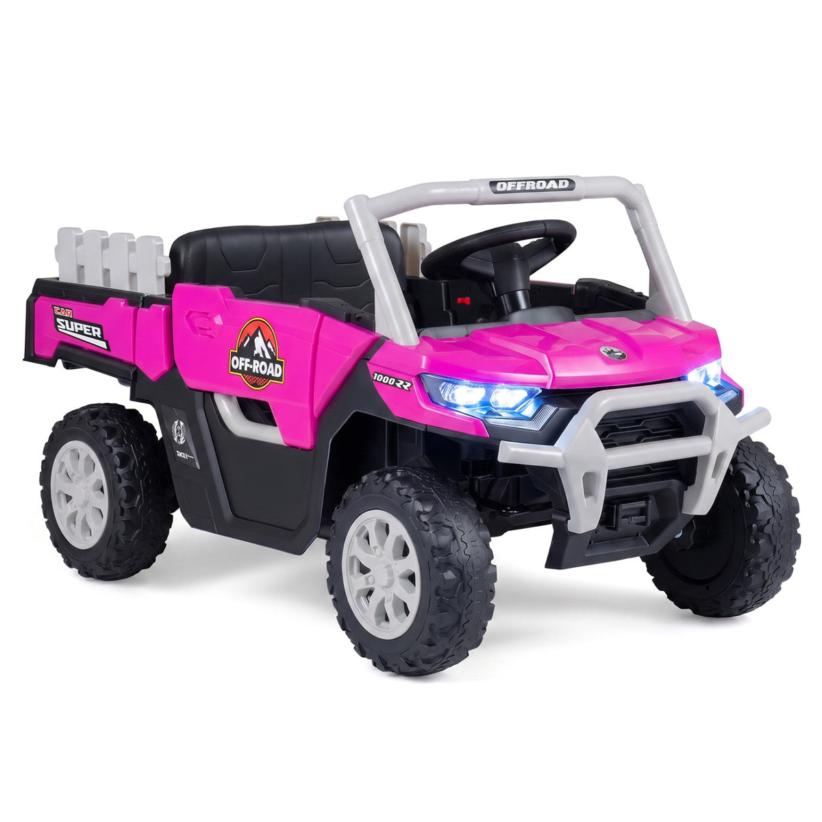 24V Ride On Dump Truck Car Off-Road with Remote Control and Music-Pink
