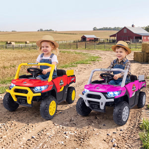 24V Ride On Dump Truck Car Off-Road with Remote Control and Music-Red