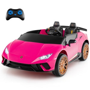 24V Ride-on Car for Kids 4WD 2-Seater Licensed Lamborghini Electric Vehicles with Music-Pink