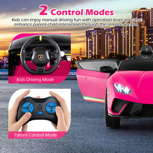 24V Ride-on Car for Kids 4WD 2-Seater Licensed Lamborghini Electric Vehicles with Music-Pink