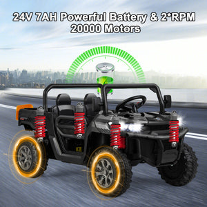 24V Ride on Dump Truck with Remote Control-Black