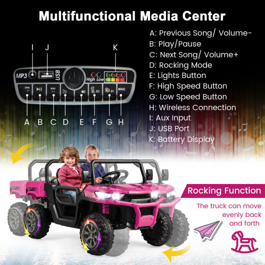 24V Ride on Dump Truck with Remote Control-Pink
