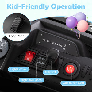 24V Ride on Toy for Kids 2 Seater Ride on Truck Car with Horn Music Story-Black