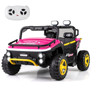 24V Ride on Toy for Kids 2 Seater Ride on Truck Car with Horn Music Story-Pink