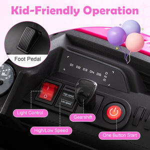 24V Ride on Toy for Kids 2 Seater Ride on Truck Car with Horn Music Story-Pink