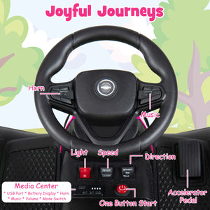 24V Ride on Tractor with Detachable Trailer and Music for Boys Girls-Pink
