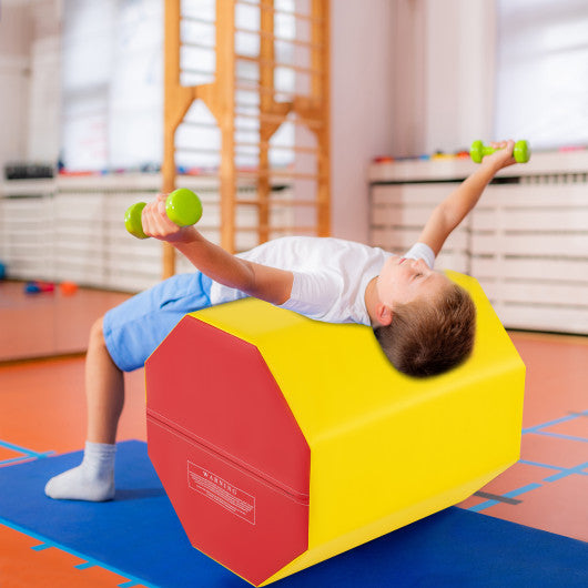 24.5 Inch x 24.5 Inch Octagon Gymnastics Mat with Waterproof Zippered Cover-Yellow