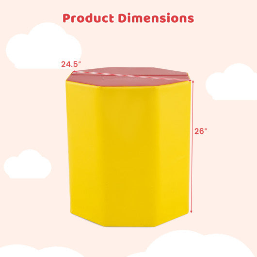 24.5 Inch x 24.5 Inch Octagon Gymnastics Mat with Waterproof Zippered Cover-Yellow