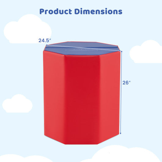 24.5 Inch x 24.5 Inch Octagon Gymnastics Mat with Waterproof Zippered Cover-Red