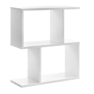 24 Inch 3-Tier Geometric Bookshelf with Thick Foot Pads-White