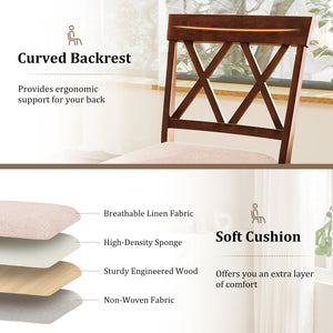 24 Inch Counter Height Barstools with Backrest and Upholstered Seat Cushion for Kitchen Dining Room-Oak