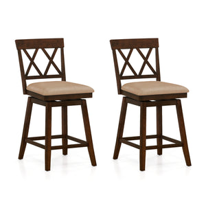 24 Inch Counter Height Barstools Set of 2 with Backrest and Seat Cushion-24 Inches