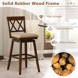 24 Inch Counter Height Barstools Set of 4 with Backrest and Upholstered Seat Cushion-29 inch