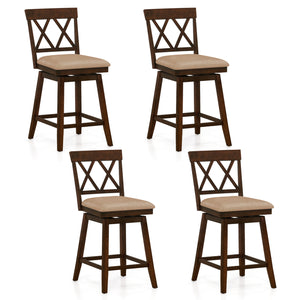 24 Inch Counter Height Barstools Set of 4 with Backrest and Upholstered Seat Cushion-24 Inch