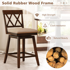24 Inch Counter Height Barstools Set of 4 with Backrest and Upholstered Seat Cushion-24 Inch
