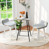 24 Inch Counter Height Bar Stools Set of 2 with Low Back-White
