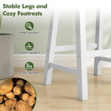 Set of 2 24 Inch Counter Height Stools with Solid Wood Legs-White