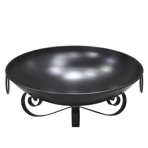 24 Inch Heavy-Duty Metal Fire Pit Bowl Outdoor Wood-Burning Firepit with Handles