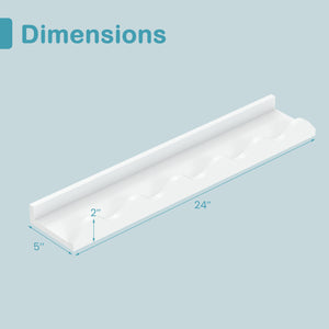 24 Inch Kids Bookshelf Set of 4 Wall-Mounted Picture Ledge Shelf-White