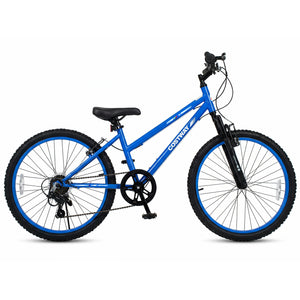 24 Inch Kids Mountain Bike Adjustable with 7 Speed and Suspension Fork-Blue