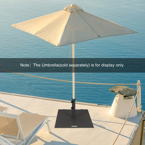 24 Inch Square Patio Umbrella Base 50 LBS Weighted-Black
