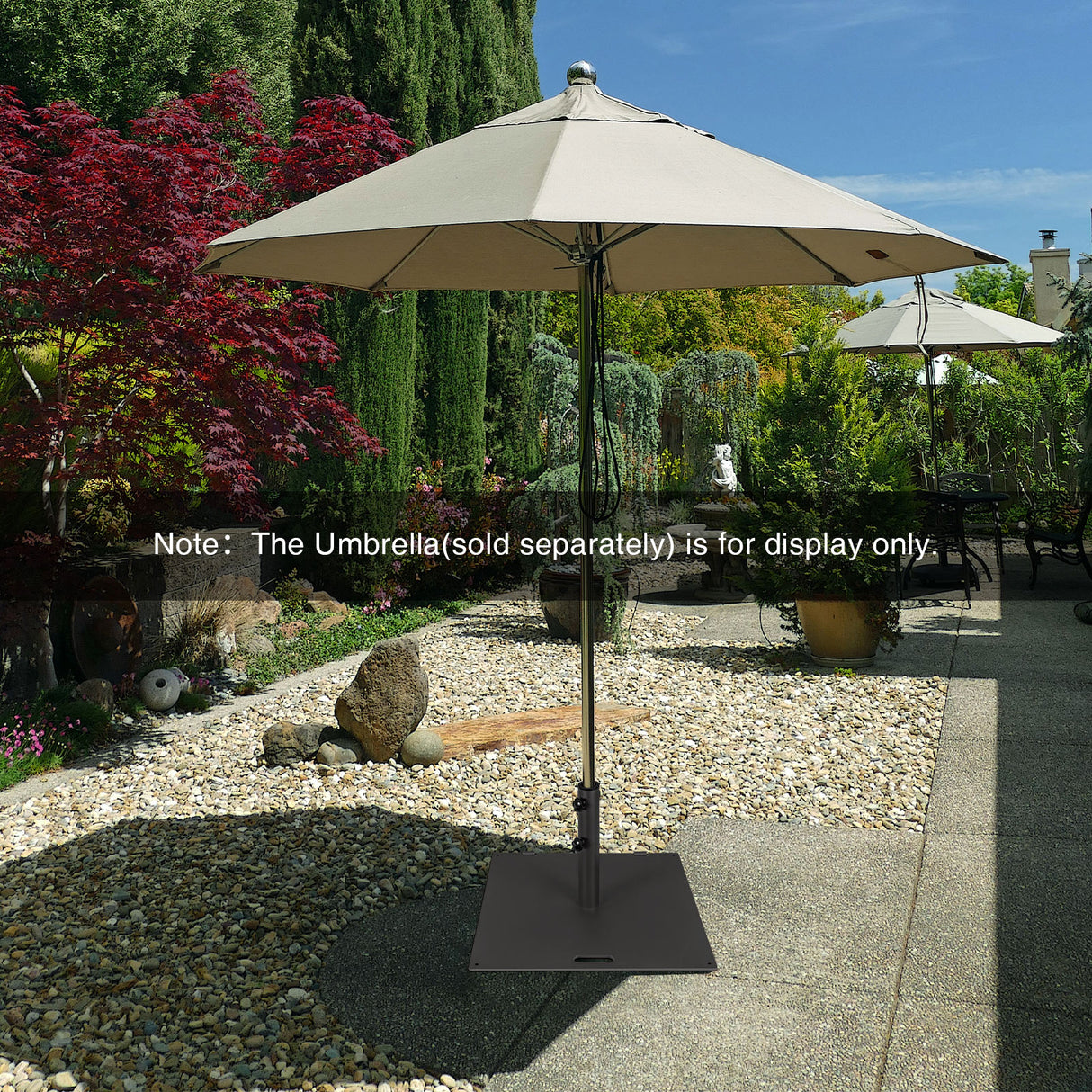 24 Inch Square Patio Umbrella Base 50 LBS Weighted-Black