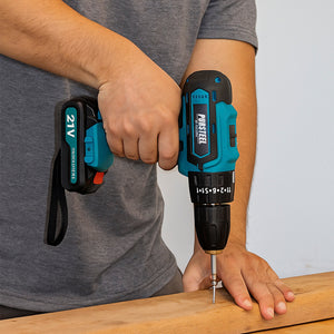 Pursonic 21V Rechargeable Cordless Drill 24 Piece Set – Compact Power for Home & DIY Projects