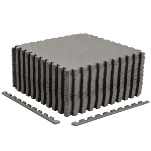 24 Pack Non-Slip Protective Interlocking EVA Foam Floor Tiles-Grey
