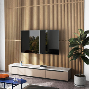 24-Pack PVC Slat Wall Panels for Interior Wall Decoration for Living Room and TV Background-Walnut