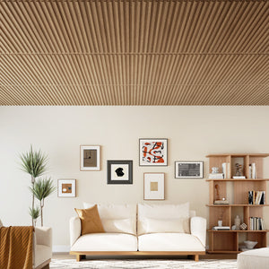 24-Pack PVC Slat Wall Panels for Interior Wall Decoration for Living Room and TV Background-Walnut