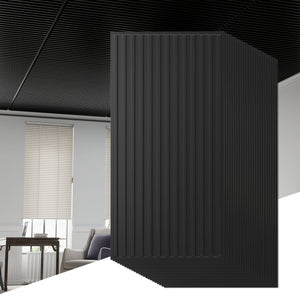 24-Pack PVC Slat Wall Panels for Interior Wall Decoration for Living Room and TV Background-Black
