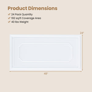 24 Pieces Ceiling Tiles Decorative PVC Ceiling Covering Panels