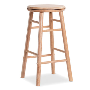 24" Swivel Bar Stools Set of 2 with Footrests & Crossbars-Natural