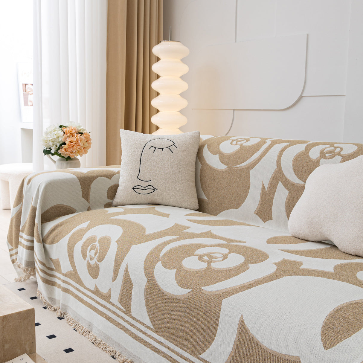 Chenille Sofa Cover Blanket, Couch Cover Blanket Throws for Couches Living Room Furniture Throw Covers