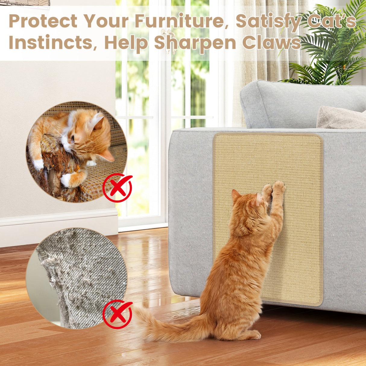 24 x 16 Inch 6-Piece Cat Scratcher Mat Set