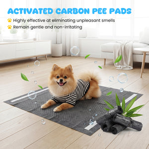 24" x 24" CharcoalÂ Dog Pee Pads 6-Layer for Dogs-Black