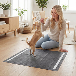 24" x 24" CharcoalÂ Dog Pee Pads 6-Layer for Dogs-Black