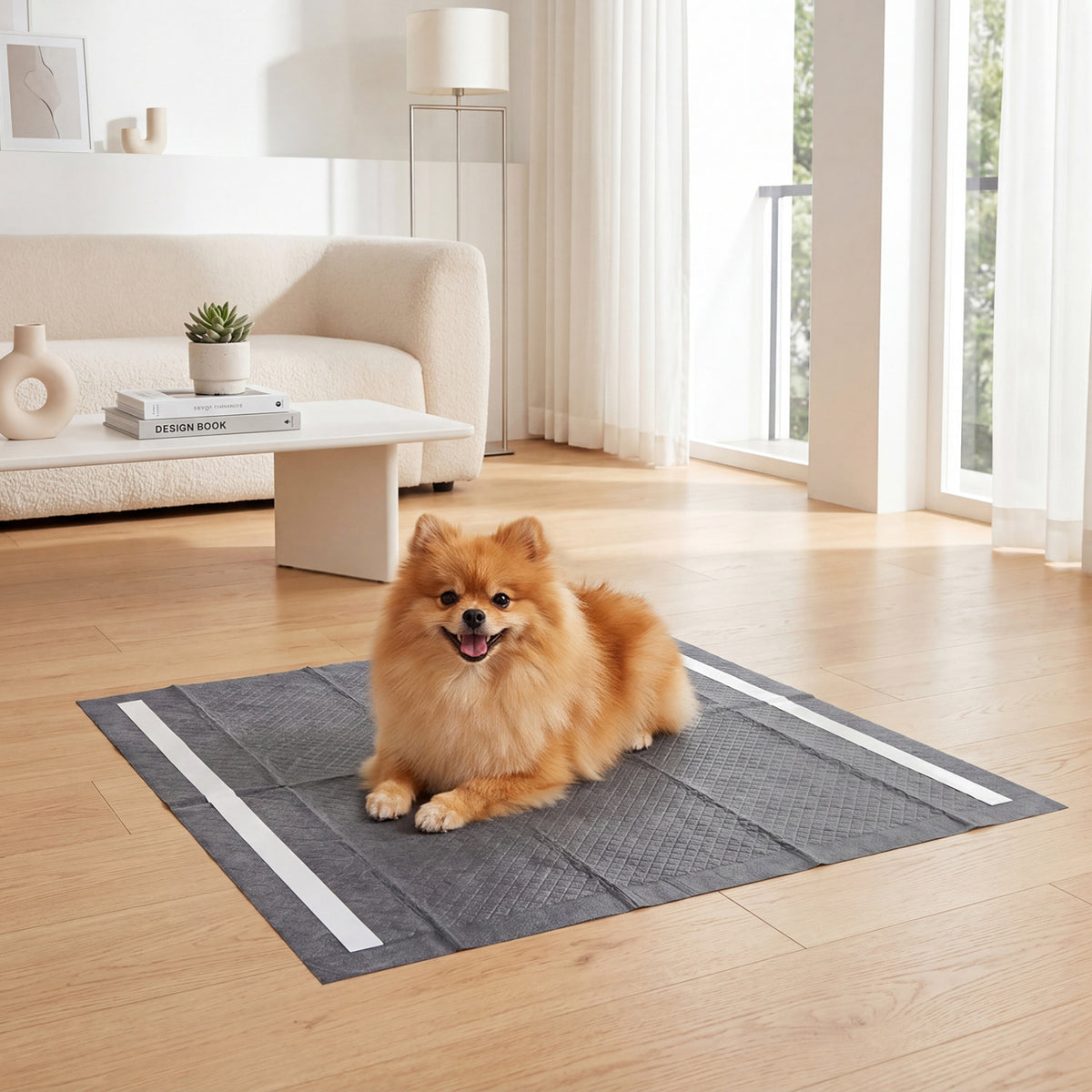 24" x 24" CharcoalÂ Dog Pee Pads 6-Layer for Dogs-Black