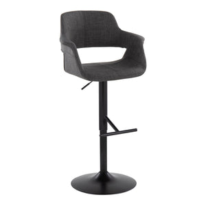 Vintage Flair - Mid Century Modern Adjustable Barstool With Straight T Footrest (Set of 2) by Couch.com