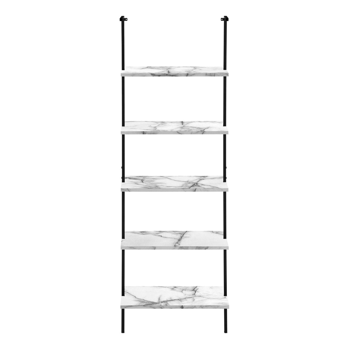 Bookshelf, Bookcase, Etagere, Ladder, 5 Tier, For Office, Marble Look Contemporary & Modern by Couch.com
