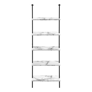 Bookshelf, Bookcase, Etagere, Ladder, 5 Tier, For Office, Marble Look Contemporary & Modern by Couch.com