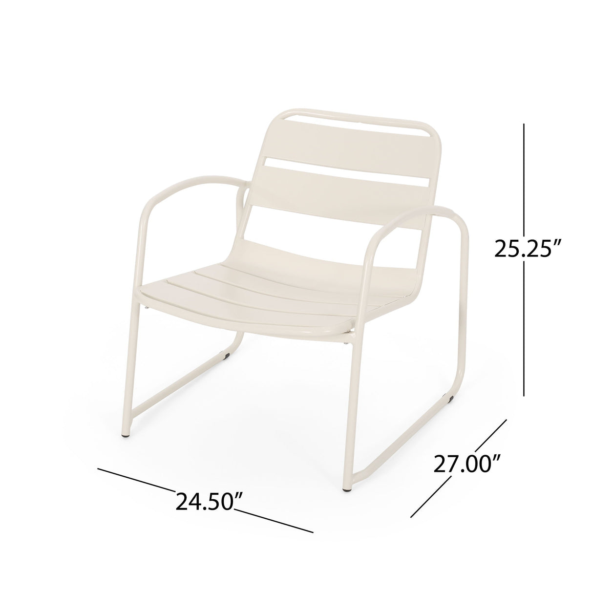 Couch.com Outdoor Accent Chair With Metal Frame White, Durable Design, Modern Style, Weather-Resistant, Iron Construction, White Finish by Couch.com