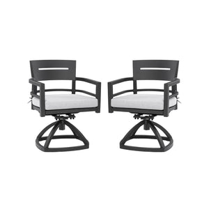 Outdoor Patio Swivel Rocker With Outdoor Grade Sunbrella Fabric Cushions (Set of 2) - Ember Black by Couch.com