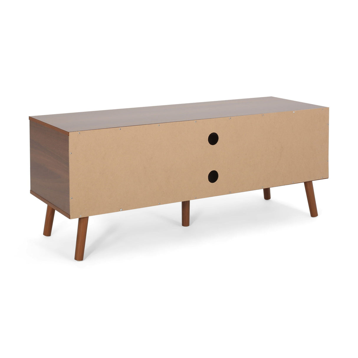 TV Stand With Shelves And Splayed Legs - White / Walnut by Couch.com