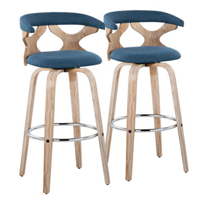 Gardenia - Contemporary Fixed Height Barstool With Swivel With Round Footrest (Set of 2) by Couch.com