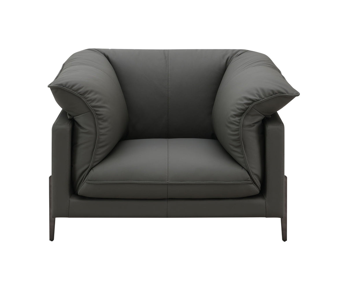 Tadi Top Grain Leather Chair - Black