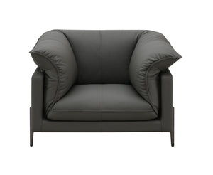 Tadi Top Grain Leather Chair - Black