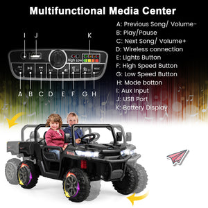 24V Ride On Kids Car with Dump Bed and Remote Control-Black